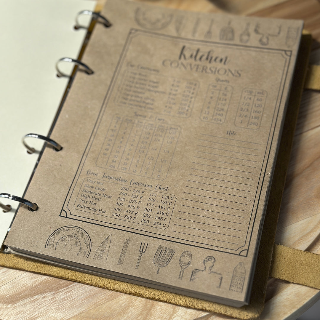 Mothers Day gift, Personalized Leather Recipe Book 140 pages