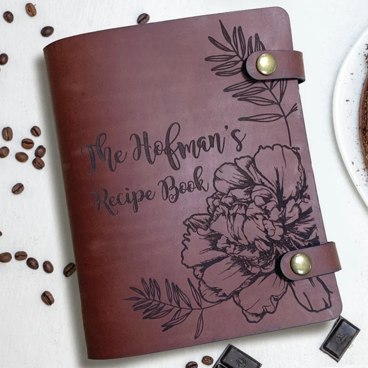 Mom`s Recipe Book, Leather Recipe Book,