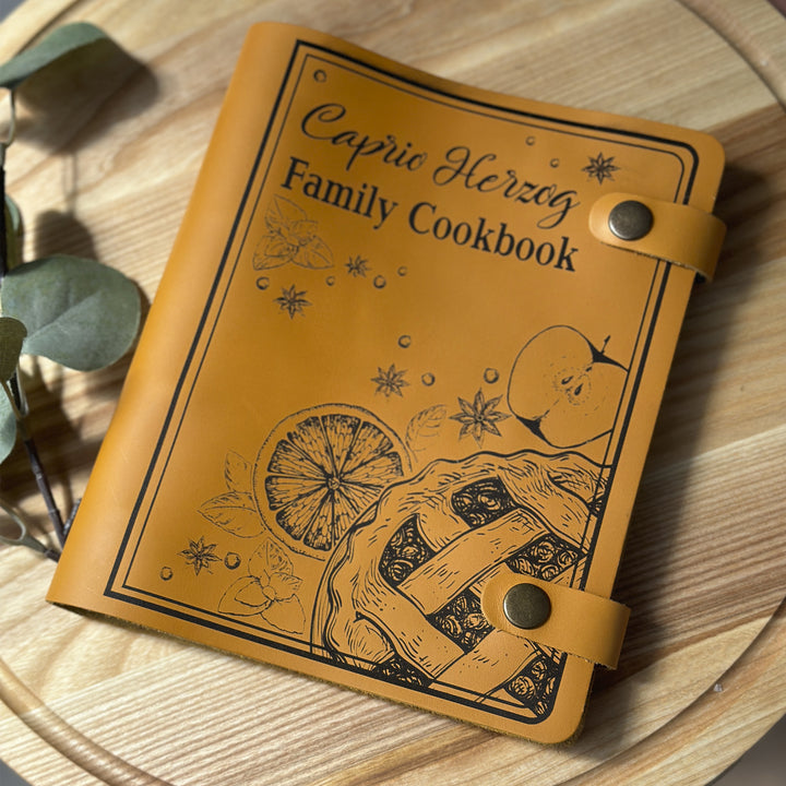 Personalize Recipe Book, Family A5 Leather Recipe Book