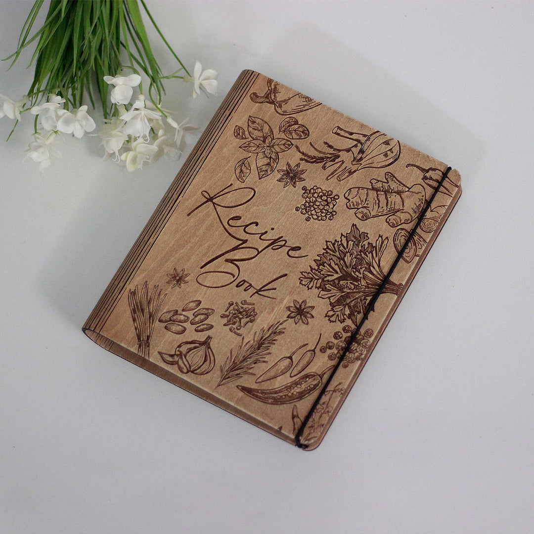 Wooden A5 Recipe Book, Family Recipes Book