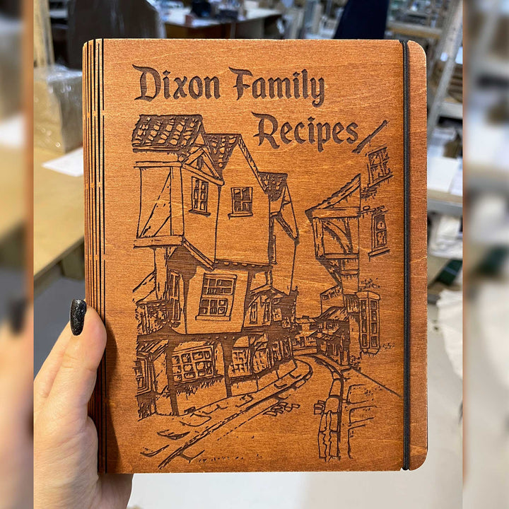 Dad`s Gift, Wooden Personalized Recipe Book